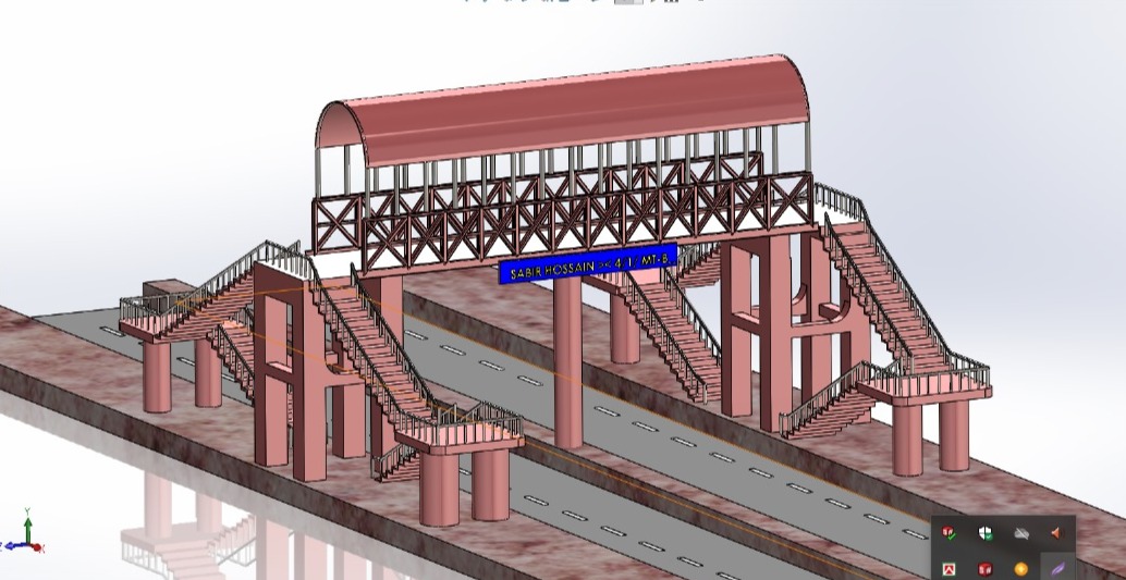 人行天桥3D数模图纸 Solidworks设计